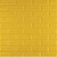 Самоклеющиеся 3D панели под желтый кирпич, 3Д панели самоклейка для стен 70x77x0,5см (010-5)