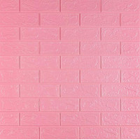Самоклеючі 3Д панелі під рожеву цеглу, 3D панелі самоклейка для стін 70х77х0,3см (004-3)