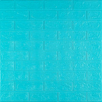 Самоклеючі 3Д панелі під бірюзову цеглу, 3D панелі самоклейка для стін 70х77х0,3см (002-3)