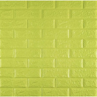 Самоклеючі 3Д панелі під флуоресцентну зелену цеглу, 3D панелі самоклейка для стін 70х77х0,5см (300-5)